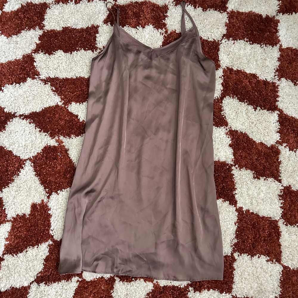 Primark Cares Satin Brown Dress — Size Large